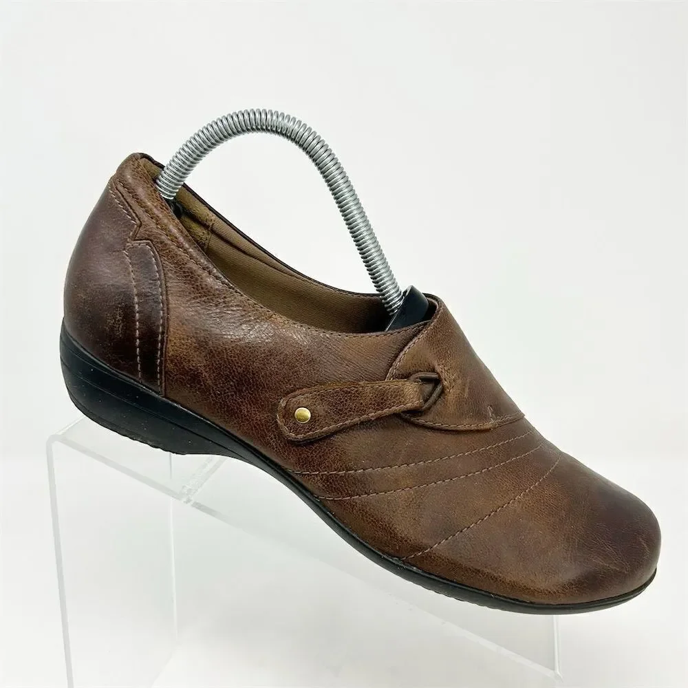 Dansko Franny Women's Brown Leather Loafers Size 40 (US 9.5-10) Casual Shoes